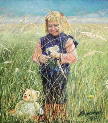 Girl with daisies (Landscape With Daisies). Vlasov Vyacheslav