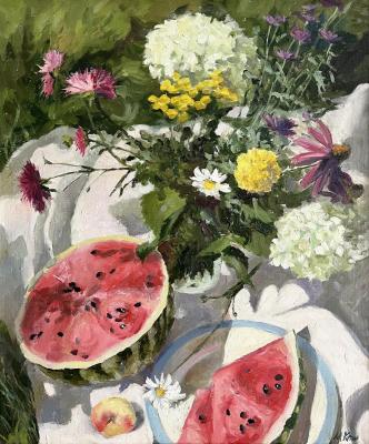 Still life with watermelon (Painting For A Good Mood). Kutay Mariya