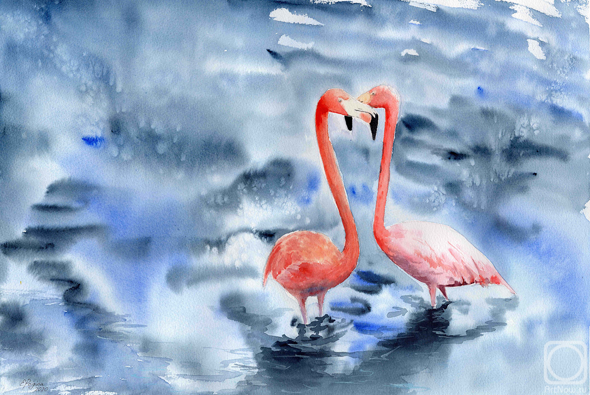Poygina Elena. Flamingos. Love story