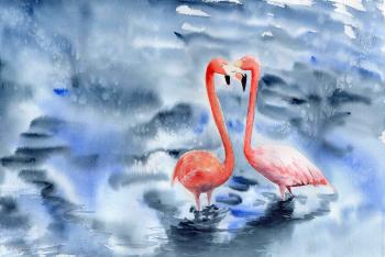 Flamingos. Love story. Poygina Elena