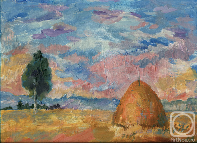 Bagina Veronika. Landscape with hay