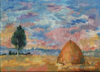 Landscape with hay. Bagina Veronika