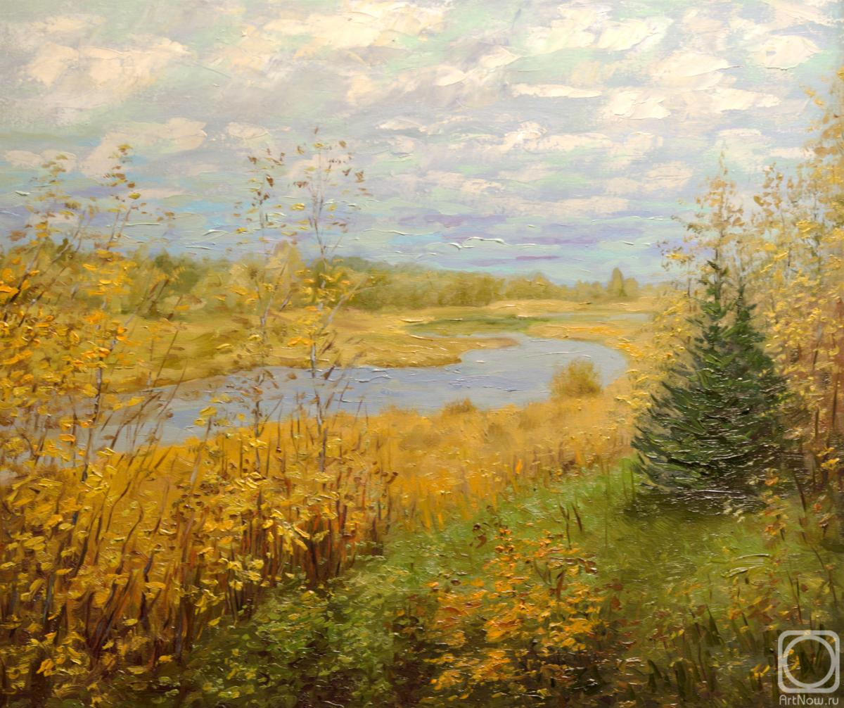 Gubin Rodion. Autumn view of the Tvertsa River, near Torzhok. 2021