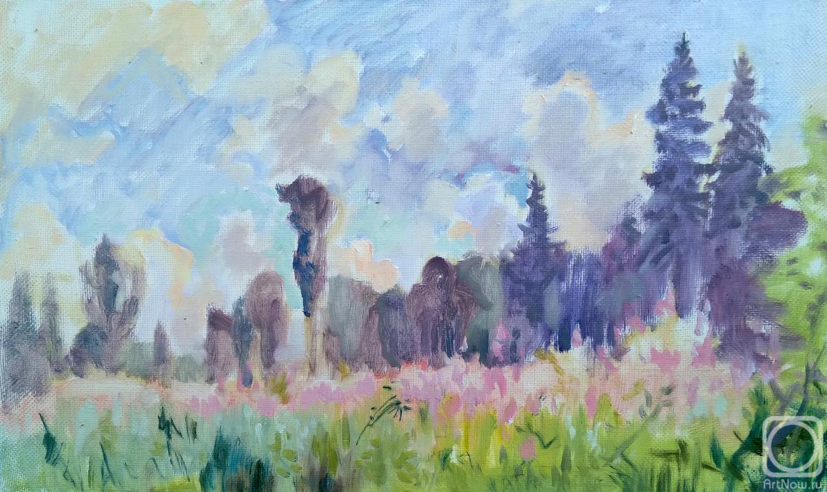 Malyusova Tatiana. Summer field near Moscow in style Claude Monet