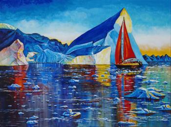 Red sail in the ice. Korchinov Anatoliy