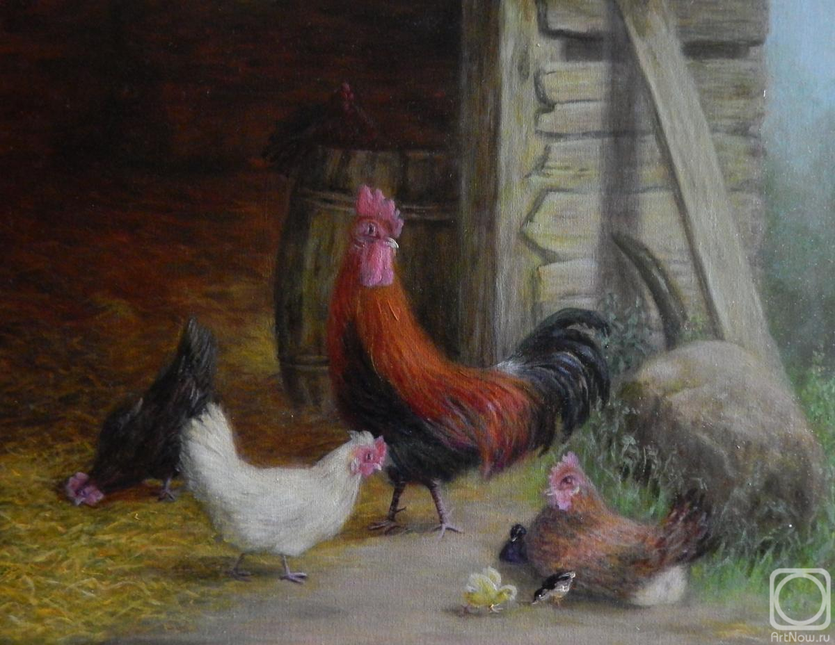 Fomina Lyudmila. Poultry yard. Copy by Eduard Schleich