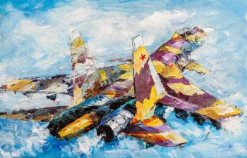 Aircraft Su-37. Conquering the sky (Aircraft Oil Painting). Rodries Jose