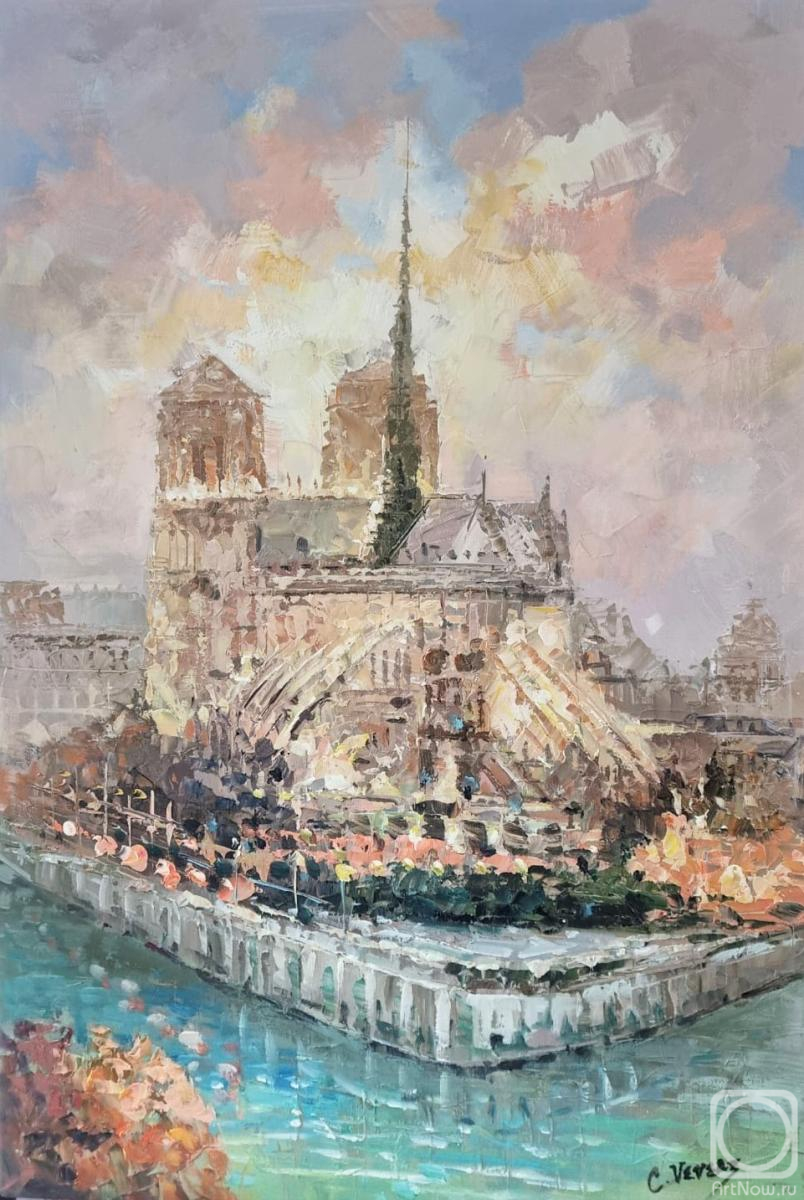 Vevers Christina. Sketches. View of Notre Dame Cathedral