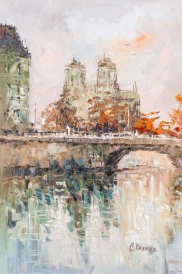 Autumn is circling over the Seine (Painting France). Vevers Christina