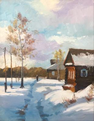 Sunny winter day (Buy New Year S Oil Painting). Nesmelov Aleksandr