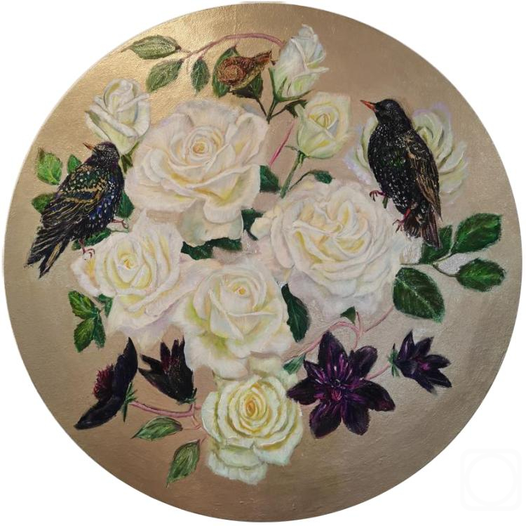 Olehnovich Polina. Starlings and roses