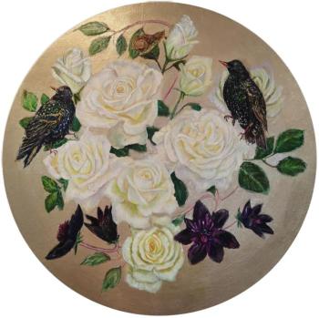 Starlings and roses. Olehnovich Polina