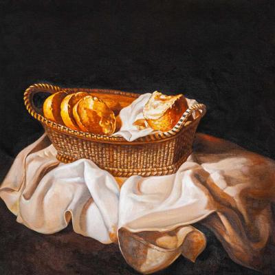 Copy of painting Salvador Dali. Basket of bread, 1926 (Painting As A Wedding Present). Kamskij Savelij