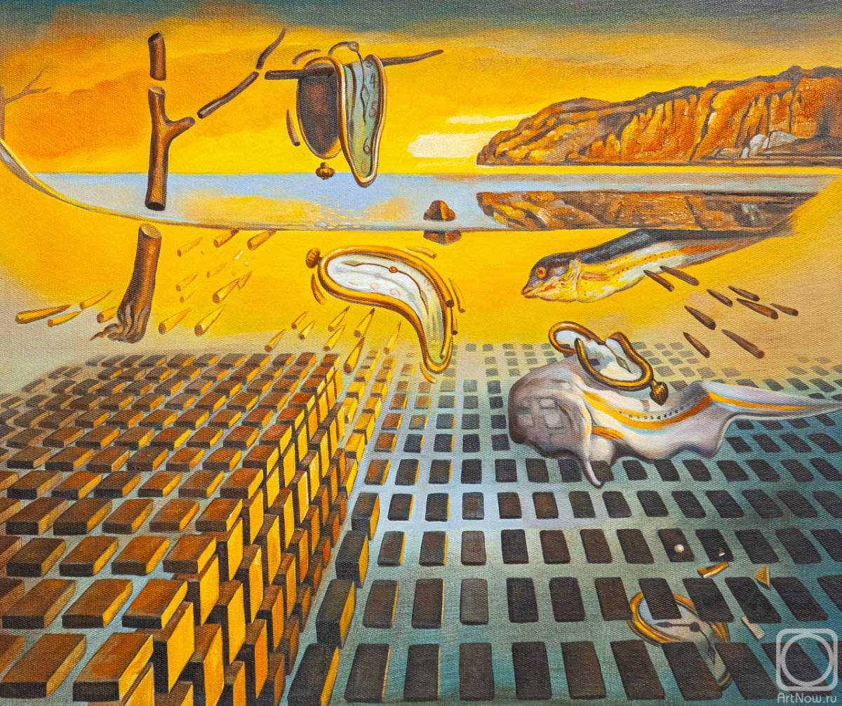 Kamskij Savelij. Copy of Salvador Dali's painting. Disintegration of the Persistence of Memory