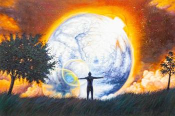 The whole universe embrace (Painting As A Gift For Birthda). Romm Alexandr