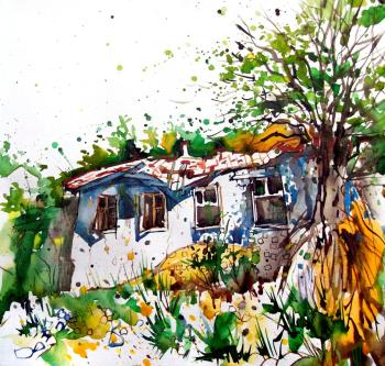 Watercolor September. Bakhchysarai. Badusev Evgeniy