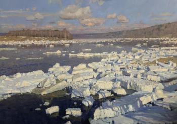Ice drift on the Oka. Hudyakov Vasiliy