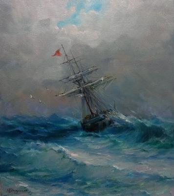 A ship in rough seas. Shurganov Vladislav