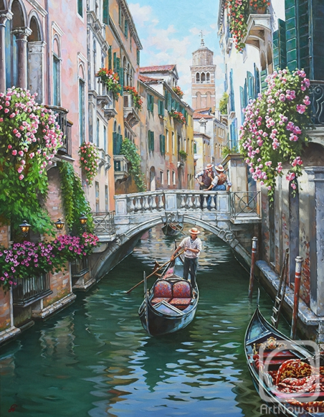 Sterkhov Andrey. The street with flowers in Venice 3