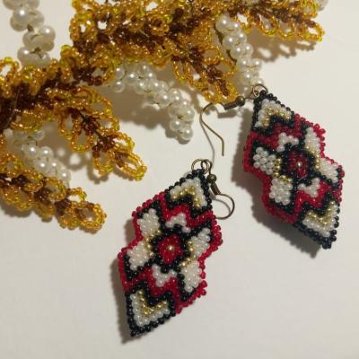 Erzya earrings (Beaded Earrings). Kolteeva Alena