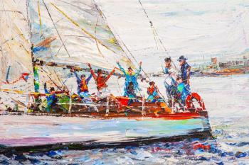 Sailing regatta in St. Petersburg. Towards victory. Rodries Jose