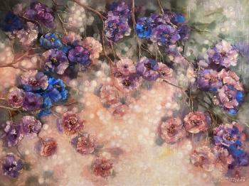 In a wonderful garden (Peach Oil Painting). Batenkova Larisa