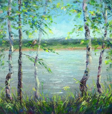 Birches by the river. Tezina Anna
