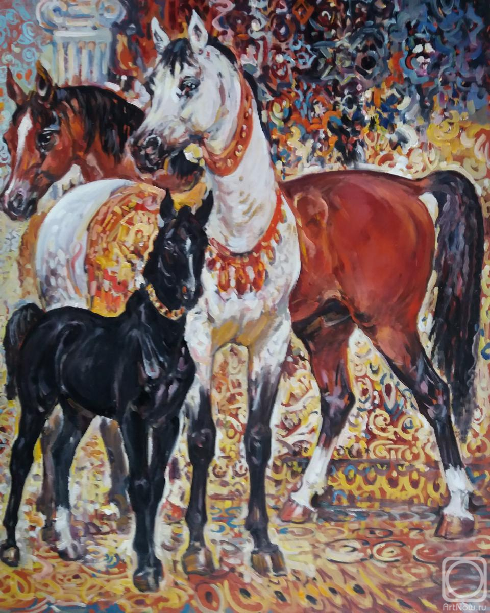 Bastrykin Viktor. Arab, horse, foal, maternity