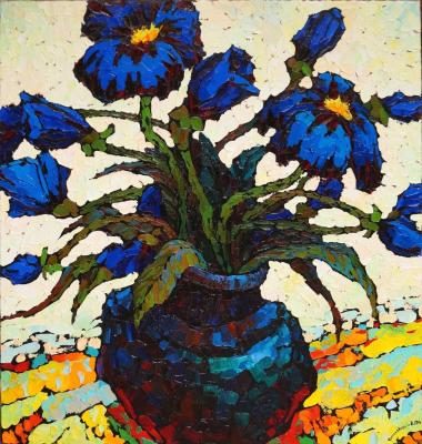 Dark blue flowers (sketch). Veselovsky Valery