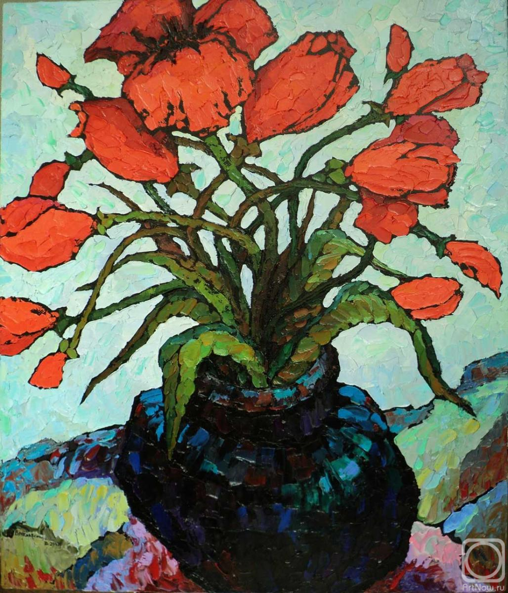 Veselovsky Valery. Red flowers (sketch)