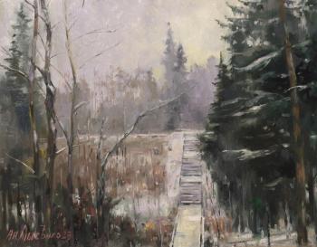 Forest road to the ireland of arts (Winter Road In The Forest). Lyssenko Andrey