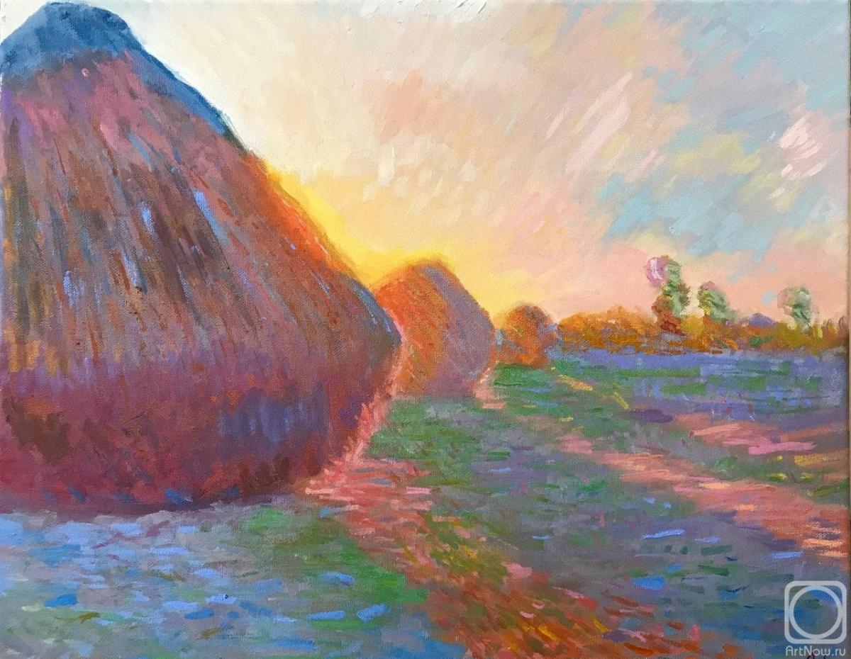Nesmelov Aleksandr. Haystacks (Copy/replica of Claude Monet)