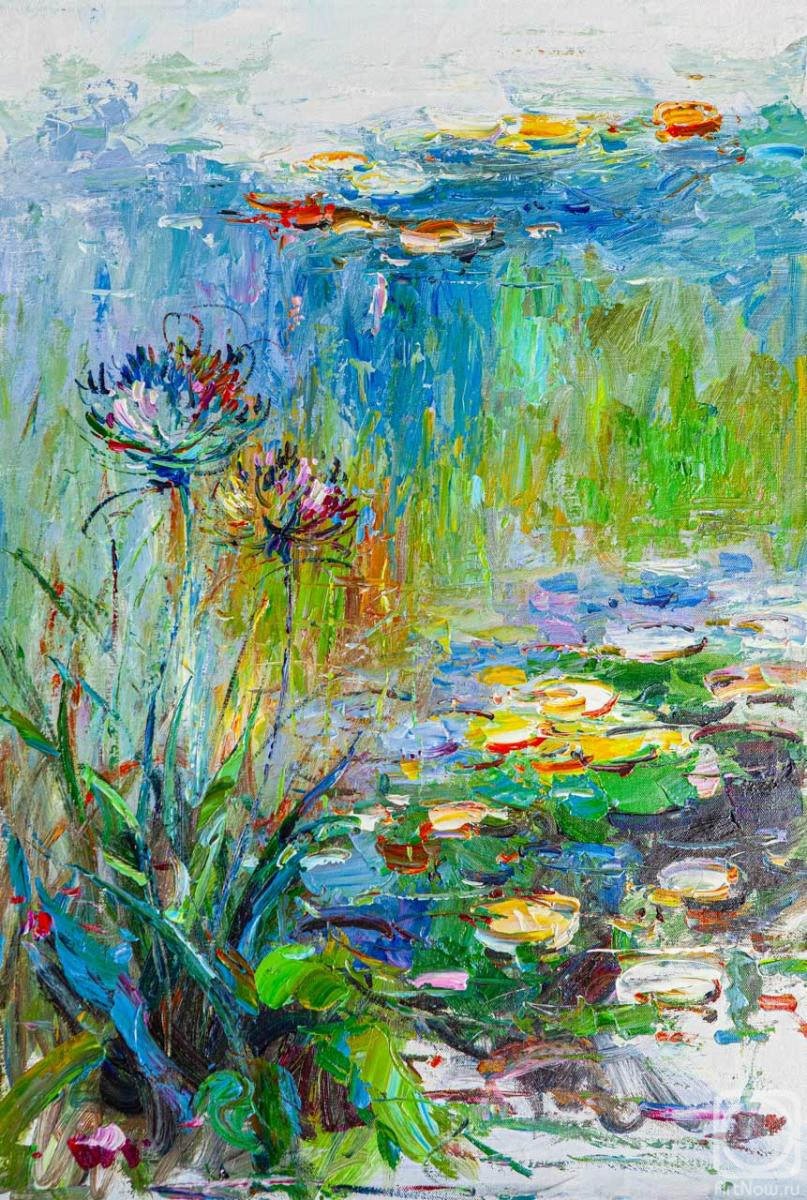 Rodries Jose. A free copy of the painting by Claude Monet. Agapanthus, 1917