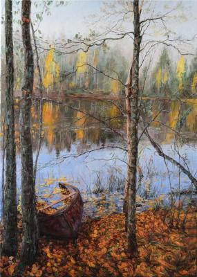 "Autumn on the Suna River" (Autumn Waterfall). Krasovskaya Tatyana