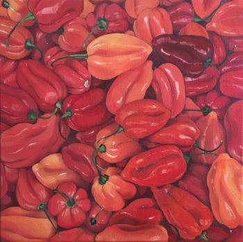 Red peppers. Brusyanina Nonna