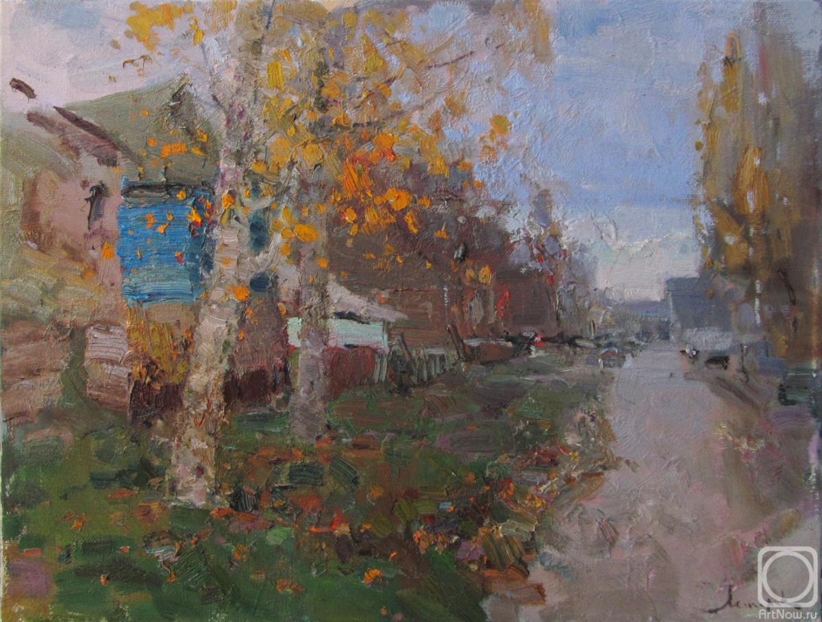 Makarov Vitaly. Autumn street in the village of Vyatskoe