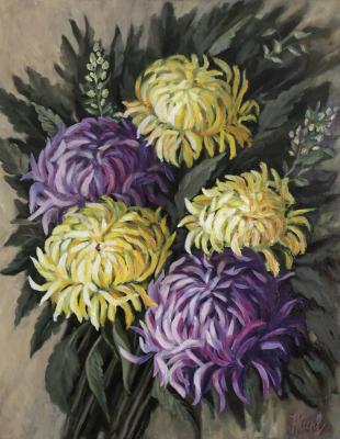 Painting Chrysanthemums. Kirilina Nadezhda