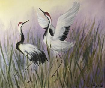 Cranes (Landscape With A Foggy Morning). Kirilina Nadezhda