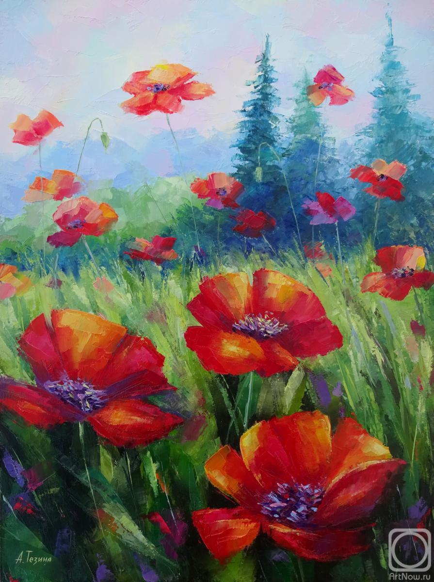 Tezina Anna. Poppies in the field