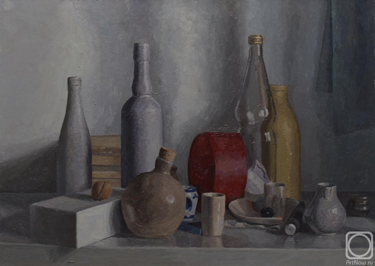 Petrov Pavel. Still life with bottles