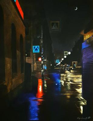 Night. Street. Lantern. Chemist
