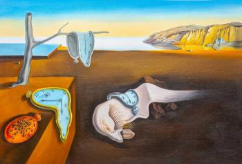 The Persistence of Memory, a copy of the painting by Salvador Dali. Kamskij Savelij
