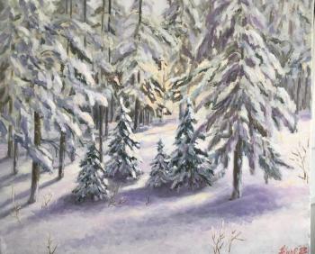 Shortly before evening (Christmas Trees In The Snow). Kirilina Nadezhda