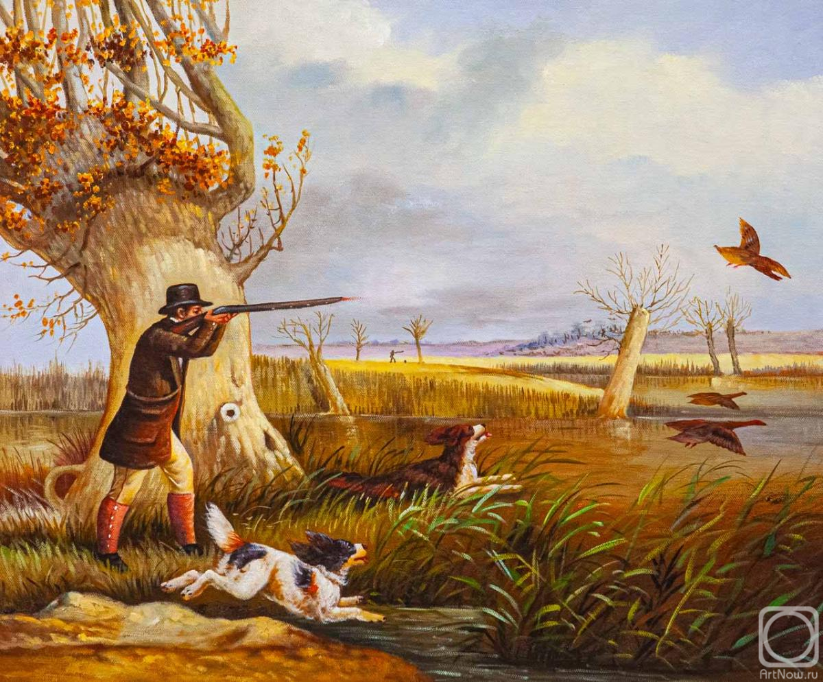 Romm Alexandr. Copy of the painting Henry Thomas Olken. Duck Shooting