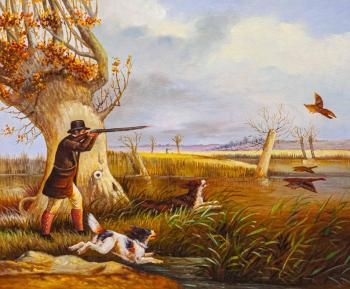 Copy of the painting Henry Thomas Olken. Duck Shooting