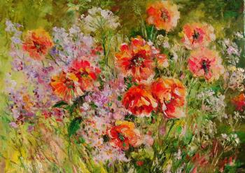 Poppies in the garden (Field Bouquet Painting). Kruglova Svetlana