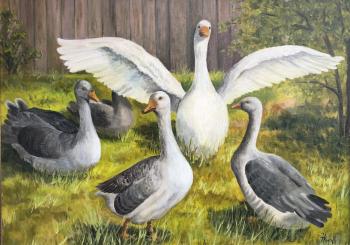 Geese (Green Grass). Kirilina Nadezhda