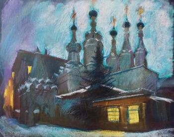 Moscow, Church of the Nativity of the Blessed Virgin in Putinki, night. Dobrovolskaya Gayane