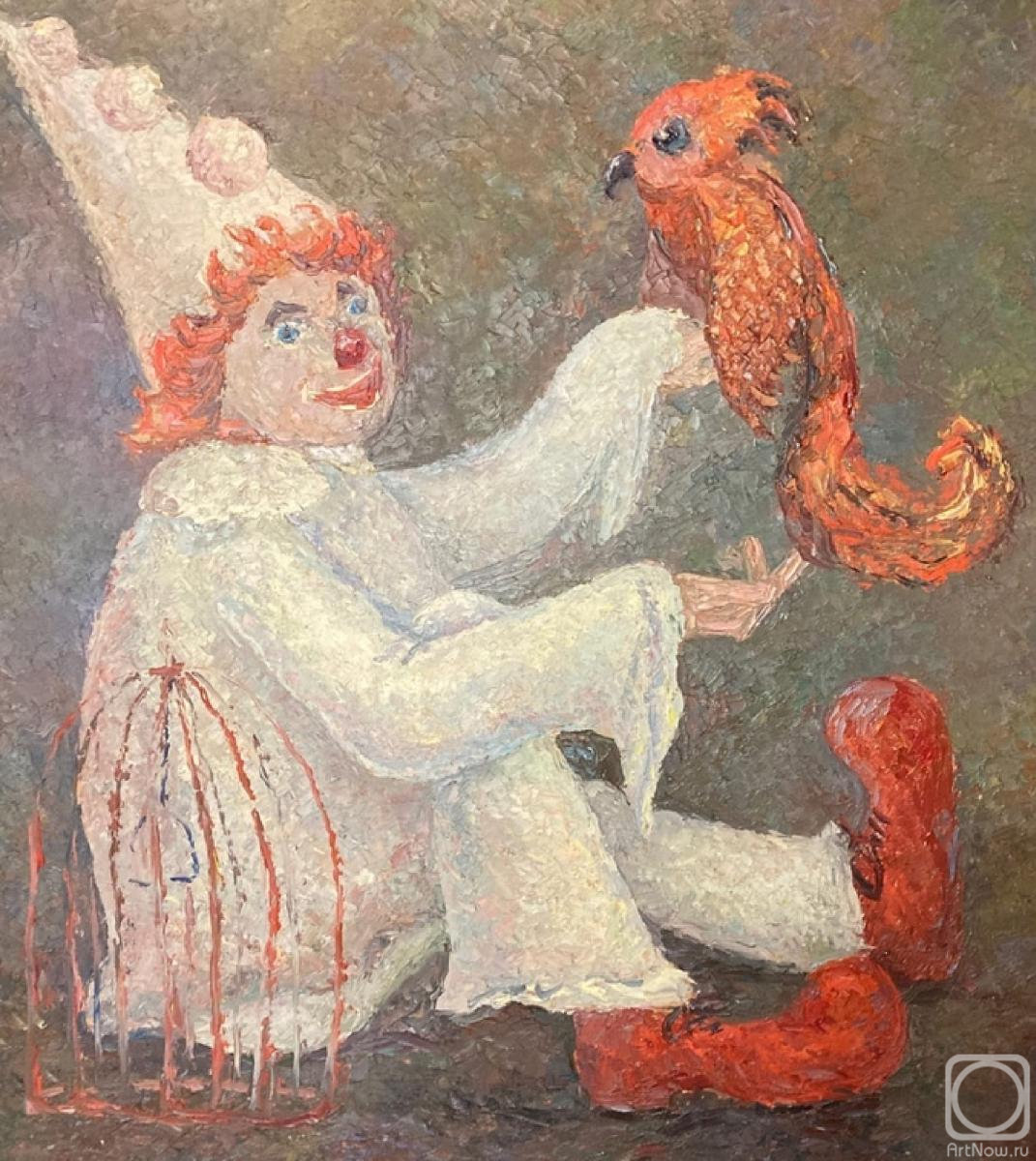 Fedotova Veronika. Clown with a parrot