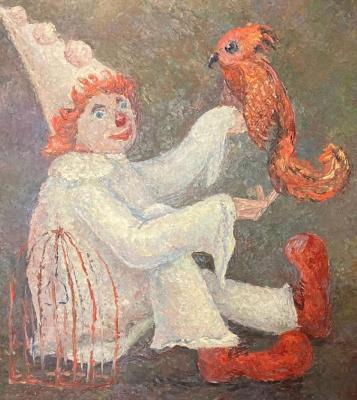Clown with a parrot. Fedotova Veronika